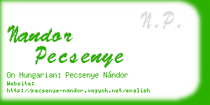 nandor pecsenye business card